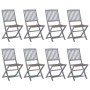 8 Stück klappbare Gartenstühle und Kissen aus massivem Akazienholz von vidaXL, Gartenstühle - Ref: Foro24-3078298, Preis: 414...