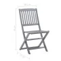 8 pcs folding garden chairs and solid acacia wood cushions by vidaXL, Garden chairs - Ref: Foro24-3078298, Price: 409,42 €, D...