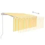 Automatic retractable awning with yellow LED blind 3.5x2.5 m by vidaXL, Awnings - Ref: Foro24-3069288, Price: 409,78 €, Disco...