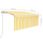 Automatic retractable awning with yellow LED blind 3.5x2.5 m by vidaXL, Awnings - Ref: Foro24-3069288, Price: 327,44 €, Disco...