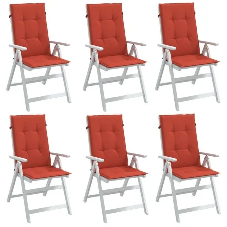 Kissen für Hochlehner, 6 Stück, roter Melange-Stoff, 120 x 50 x 4 cm von vidaXL, Kissen für Stühle und Sofas - Ref: Foro24-40...
