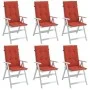Kissen für Hochlehner, 6 Stück, roter Melange-Stoff, 120 x 50 x 4 cm von vidaXL, Kissen für Stühle und Sofas - Ref: Foro24-40...
