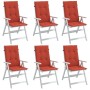 Kissen für Hochlehner, 6 Stück, roter Melange-Stoff, 120 x 50 x 4 cm von vidaXL, Kissen für Stühle und Sofas - Ref: Foro24-40...