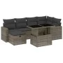 7-teiliges Gartensofa-Set mit grauen synthetischen Rattankissen von vidaXL, Gartensets - Ref: Foro24-3274820, Preis: 453,44 €...
