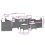 6-teiliges Gartensofa-Set und graue synthetische Rattankissen von vidaXL, Gartensets - Ref: Foro24-3213554, Preis: 502,46 €, ...