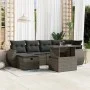 Set de sofás de jardín 7 pzas con cojines ratán sintético gris de vidaXL, Conjuntos de jardín - Ref: Foro24-3275140, Precio: ...