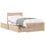 Solid pine wood bed frame with drawers 100x200 cm by vidaXL, Beds and slatted bases - Ref: Foro24-846789, Price: 152,27 €, Di...