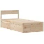 Solid pine wood bed frame with drawers 100x200 cm by vidaXL, Beds and slatted bases - Ref: Foro24-846789, Price: 143,35 €, Di...