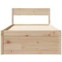 Solid pine wood bed frame with drawers 100x200 cm by vidaXL, Beds and slatted bases - Ref: Foro24-846789, Price: 143,35 €, Di...
