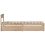 Solid pine wood bed frame with drawers 100x200 cm by vidaXL, Beds and slatted bases - Ref: Foro24-846789, Price: 143,35 €, Di...