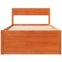 Bed frame with drawers solid brown pine wood 90x190 cm by vidaXL, Beds and slatted bases - Ref: Foro24-846806, Price: 165,76 ...