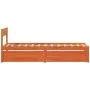 Bed frame with drawers solid brown pine wood 90x190 cm by vidaXL, Beds and slatted bases - Ref: Foro24-846806, Price: 163,64 ...