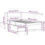 Bed frame with drawers solid brown pine wood 90x190 cm by vidaXL, Beds and slatted bases - Ref: Foro24-846806, Price: 165,76 ...