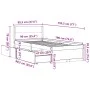 Bed frame with drawers solid brown pine wood 90x190 cm by vidaXL, Beds and slatted bases - Ref: Foro24-846806, Price: 163,64 ...