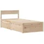 Solid pine wood bed frame with drawers 90x190 cm by vidaXL, Beds and slatted bases - Ref: Foro24-846804, Price: 175,40 €, Dis...