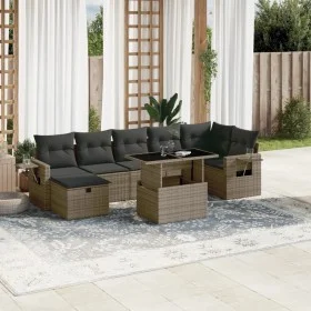 Garden sofa and cushion set 8 pieces gray synthetic rattan by vidaXL, Garden sets - Ref: Foro24-3274990, Price: 517,59 €, Dis...