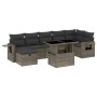 Gartensofa- und Kissenset 8-teilig aus grauem synthetischem Rattan von vidaXL, Gartensets - Ref: Foro24-3274990, Preis: 524,5...