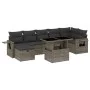 Gartensofa- und Kissenset 8-teilig aus grauem synthetischem Rattan von vidaXL, Gartensets - Ref: Foro24-3274990, Preis: 517,5...