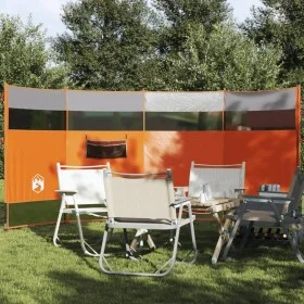 Cortaviento de camping impermeable gris naranja 366x152x152 cm de vidaXL, Paravientos - Ref: Foro24-94742, Precio: 41,08 €, D...