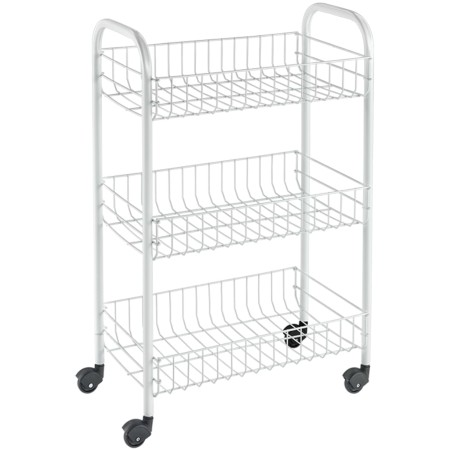 Metaltex Carrito de cocina con 3 cestas Siena blanco de Metaltex, Carros de cocina y comedor - Ref: Foro24-430397, Precio: 33...