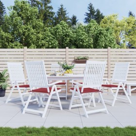 Cojines silla de jardín 6 uds tela Oxford rojo tinto 40x40x3 cm de vidaXL, Cojines para sillas y sofás - Ref: Foro24-314022, ...