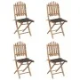 Faltbares 5-teiliges Gartenmöbel-Set mit Bambus-Kissen von vidaXL, Gartensets - Ref: Foro24-3063968, Preis: 269,70 €, Rabatt: %