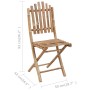 Faltbares 5-teiliges Gartenmöbel-Set mit Bambus-Kissen von vidaXL, Gartensets - Ref: Foro24-3063968, Preis: 273,54 €, Rabatt: %