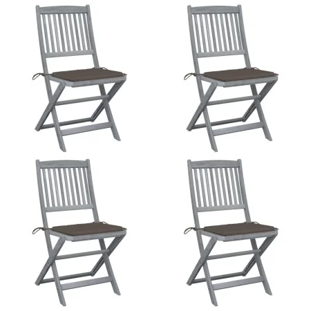 Klappbare Gartenstühle 4 Stück Kissen massives Akazienholz von vidaXL, Gartenstühle - Ref: Foro24-3064571, Preis: 207,97 €, R...