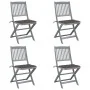 Klappbare Gartenstühle 4 Stück Kissen massives Akazienholz von vidaXL, Gartenstühle - Ref: Foro24-3064571, Preis: 207,97 €, R...