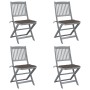 Klappbare Gartenstühle 4 Stück Kissen massives Akazienholz von vidaXL, Gartenstühle - Ref: Foro24-3064571, Preis: 210,84 €, R...