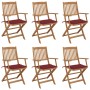 Klappbare Gartenstühle 6 Stück und Kissen aus massivem Akazienholz von vidaXL, Gartenstühle - Ref: Foro24-3065470, Preis: 382...