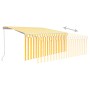 Manual retractable awning with yellow and white striped 3.5x2.5 m by vidaXL, Awnings - Ref: Foro24-3069278, Price: 473,53 €, ...