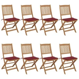Faltbare Gartenstühle 8 Stück und Kissen Massivholz Akazie von vidaXL, Gartenstühle - Ref: Foro24-3075030, Preis: 376,58 €, R...