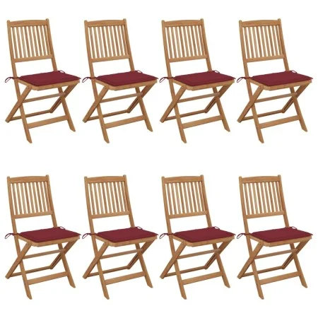 Faltbare Gartenstühle 8 Stück und Kissen Massivholz Akazie von vidaXL, Gartenstühle - Ref: Foro24-3075030, Preis: 403,49 €, R...