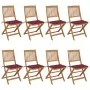 Faltbare Gartenstühle 8 Stück und Kissen Massivholz Akazie von vidaXL, Gartenstühle - Ref: Foro24-3075030, Preis: 403,49 €, R...