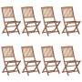 Faltbare Gartenstühle 8 Stück und Kissen Massivholz Akazie von vidaXL, Gartenstühle - Ref: Foro24-3075030, Preis: 408,45 €, R...