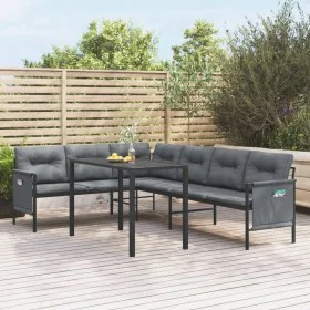 2-teiliges Garten-Esszimmerset aus anthrazitgrauem Stahl von vidaXL, Gartensets - Ref: Foro24-3187260, Preis: 390,20 €, Rabat...