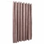 Cortina opaca y anillas metal terciopelo rosa viejo 290x245cm
