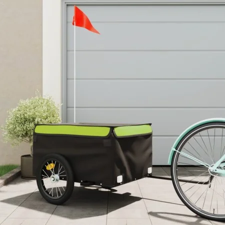 Remolque para bicicleta hierro negro y verde 45 kg von vidaXL, Fahrradanhänger - Ref: Foro24-94088, Preis: 85,83 €, Rabatt: %