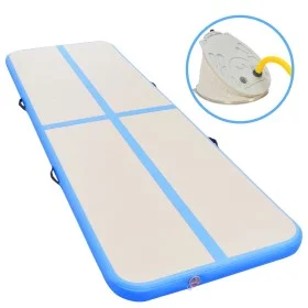 Inflatable gymnastics mat with pump 600x100x10 cm PVC blue by vidaXL, Pilates and yoga mats - Ref: Foro24-91922, Price: 169,8...