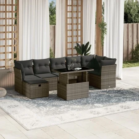 Gartensofa-Set und Kissen, 8-teilig, aus grauem Kunst-Rattan. von vidaXL, Gartensets - Ref: Foro24-3274670, Preis: 498,73 €, ...