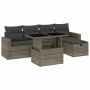 Gartenmöbel-Set, 6-teilig, mit grauen Polstern aus synthetischem Rattan. von vidaXL, Gartensets - Ref: Foro24-3274810, Preis:...