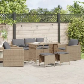 Juego de sofás jardín con cojines 6 pzas ratán sintético beige by vidaXL, Garden sets - Ref: Foro24-3213553, Price: 529,69 €,...