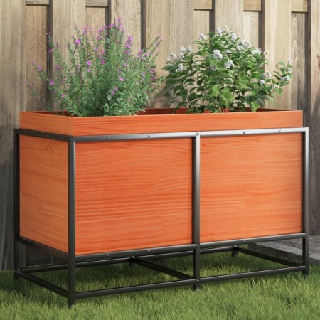 Jardinera de madera maciza pino marrón cera 80x40x50 cm by vidaXL, Pots and planters - Ref: Foro24-847030, Price: 88,27 €, Di...