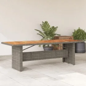 Mesa de jardín superficie madera acacia ratán gris 240x90x75 cm by vidaXL, Garden tables - Ref: Foro24-365596, Price: 290,29 ...
