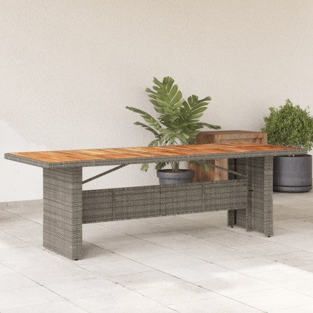 Mesa de jardín superficie madera acacia ratán gris 240x90x75 cm de vidaXL, Mesas de jardín - Ref: Foro24-365596, Precio: 301,...