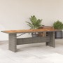 Mesa de jardín superficie madera acacia ratán gris 240x90x75 cm de vidaXL, Mesas de jardín - Ref: Foro24-365596, Precio: 301,...