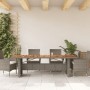 Mesa de jardín superficie madera acacia ratán gris 240x90x75 cm de vidaXL, Mesas de jardín - Ref: Foro24-365596, Precio: 301,...