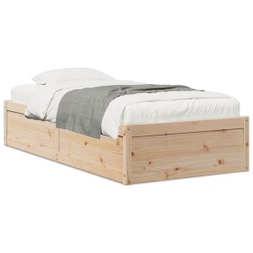 Bettgestell aus massivem Kiefernholz, 90 x 190 cm von vidaXL, Betten und Lattenroste - Ref: Foro24-846843, Preis: 126,71 €, R...