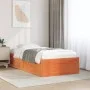 Estructura de cama madera maciza de pino marrón cera 75x190 cm de vidaXL, Camas y somieres - Ref: Foro24-846848, Precio: 122,...